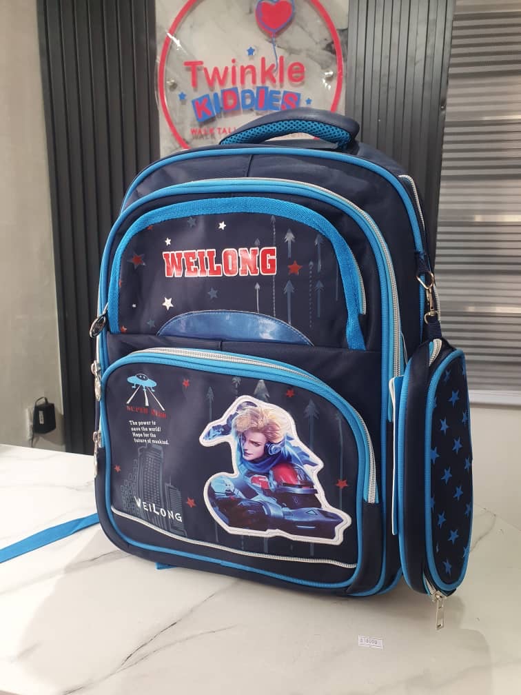Big Dark Blue Boys School Bag