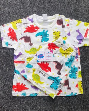 Boys Green, Red & White Short Sleeve Nightwear Set