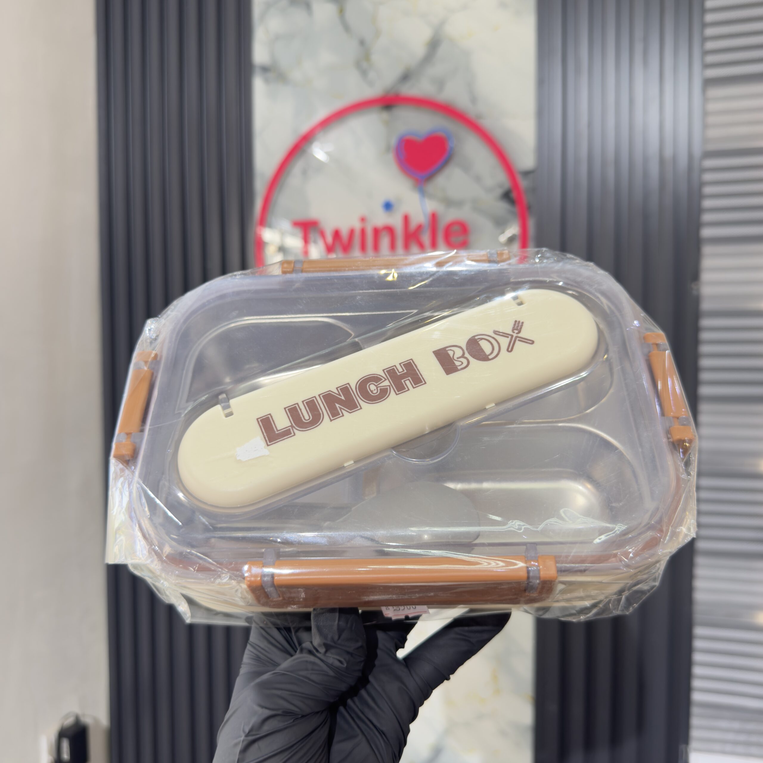 3 in 1 Pink, Brown & Green 2-Compartment Stainless Steel Lunch Box - Image 3