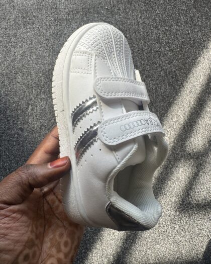 Boutique Standard White & Silver Boys Sneakers