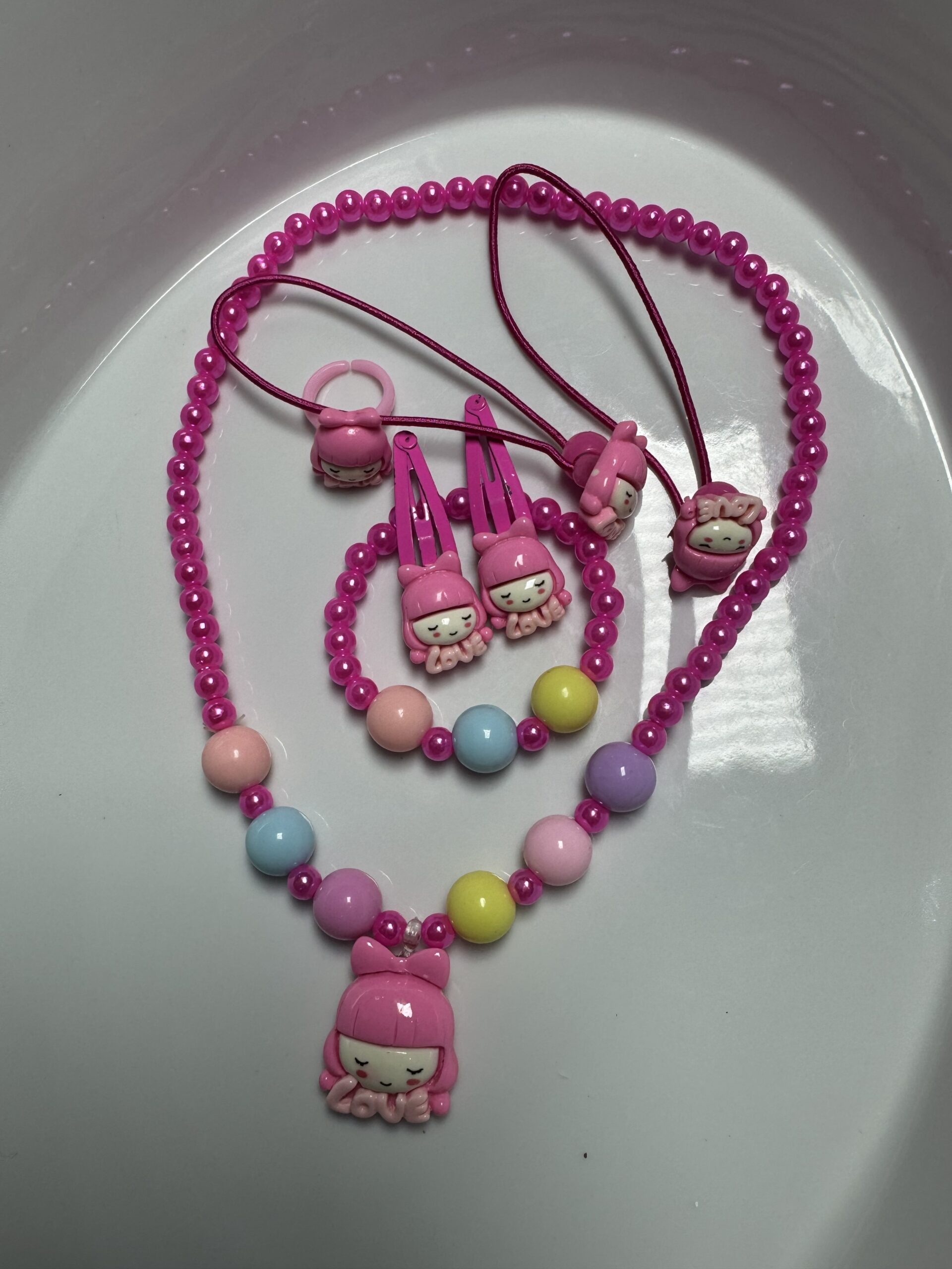 Girls Multicolour Fairy Tale Princess Necklace Set