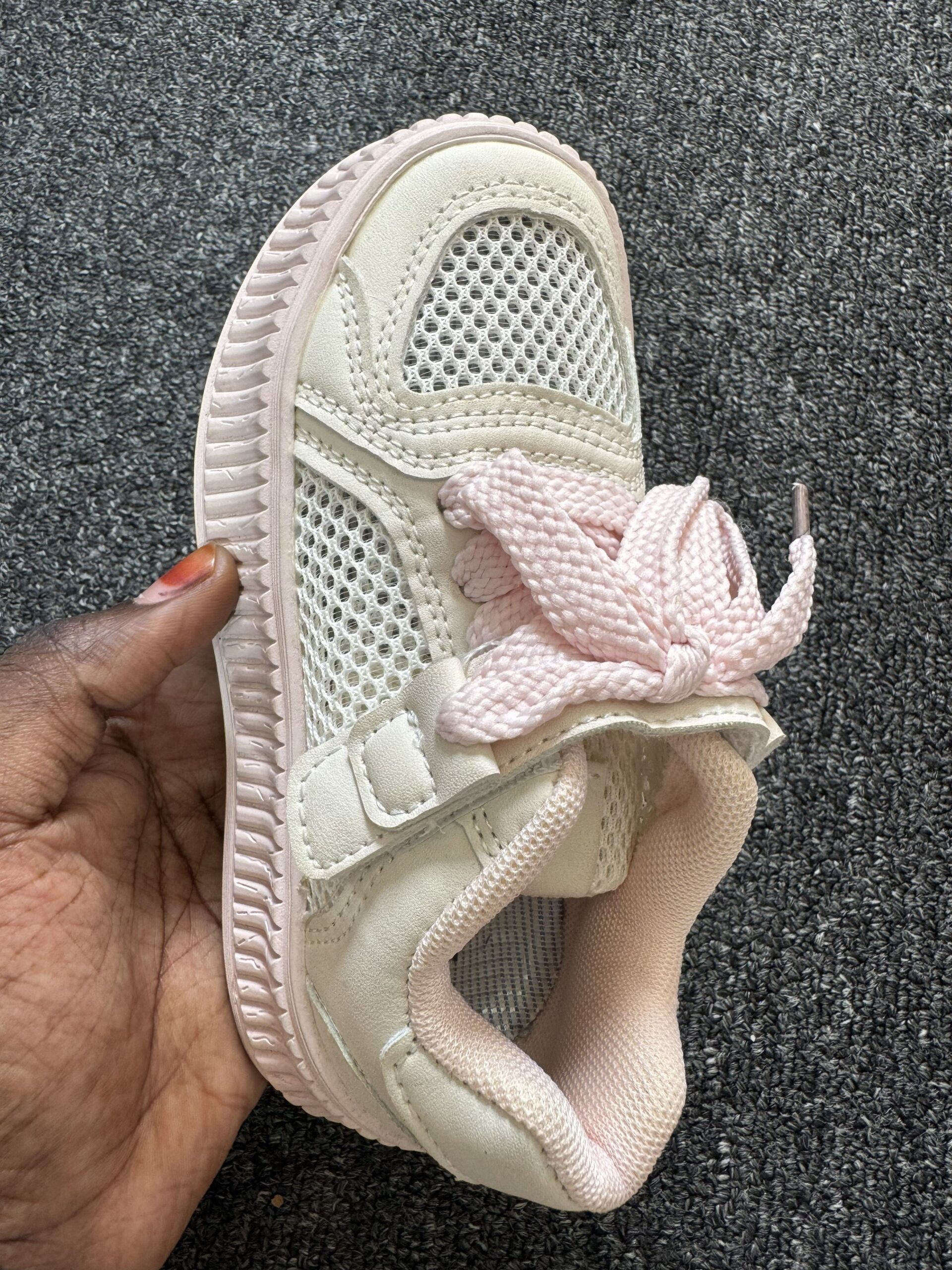 Boutique Pink & Cream Girls Sneakers