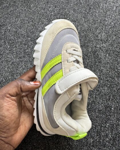 Boutique Standard Green & White Boys Sneakers