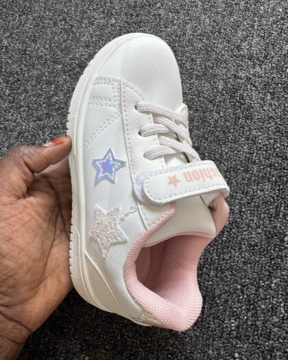 Boutique White & Pink Girls Sneakers
