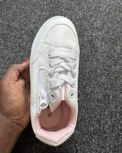 Boutique White & Pink Girls Sneakers