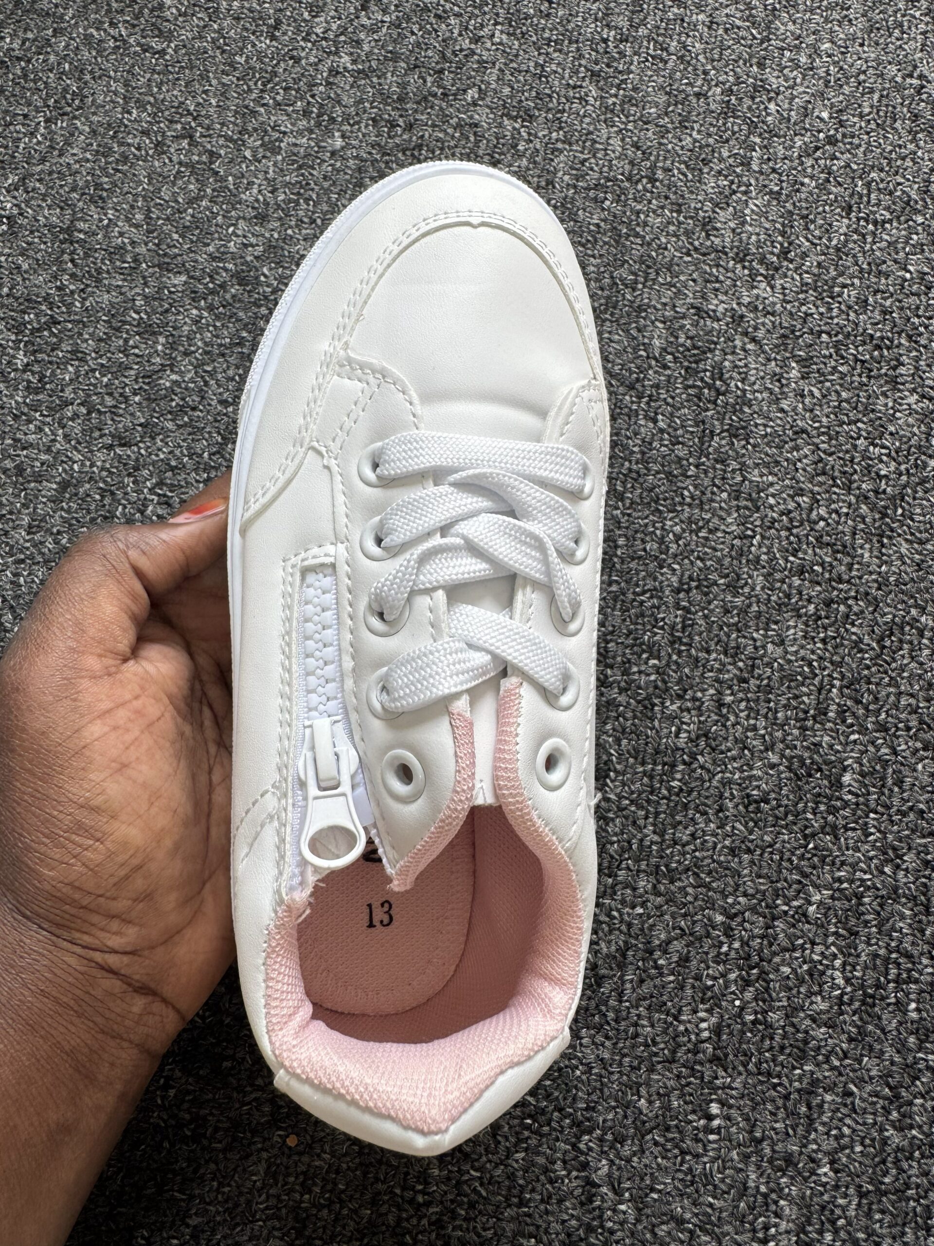 Boutique White & Pink Girls Sneakers
