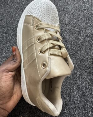 Boutique White & Gold Girls Sneakers