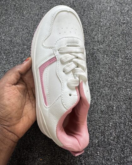 Boutique White & Pink Girls Sneakers