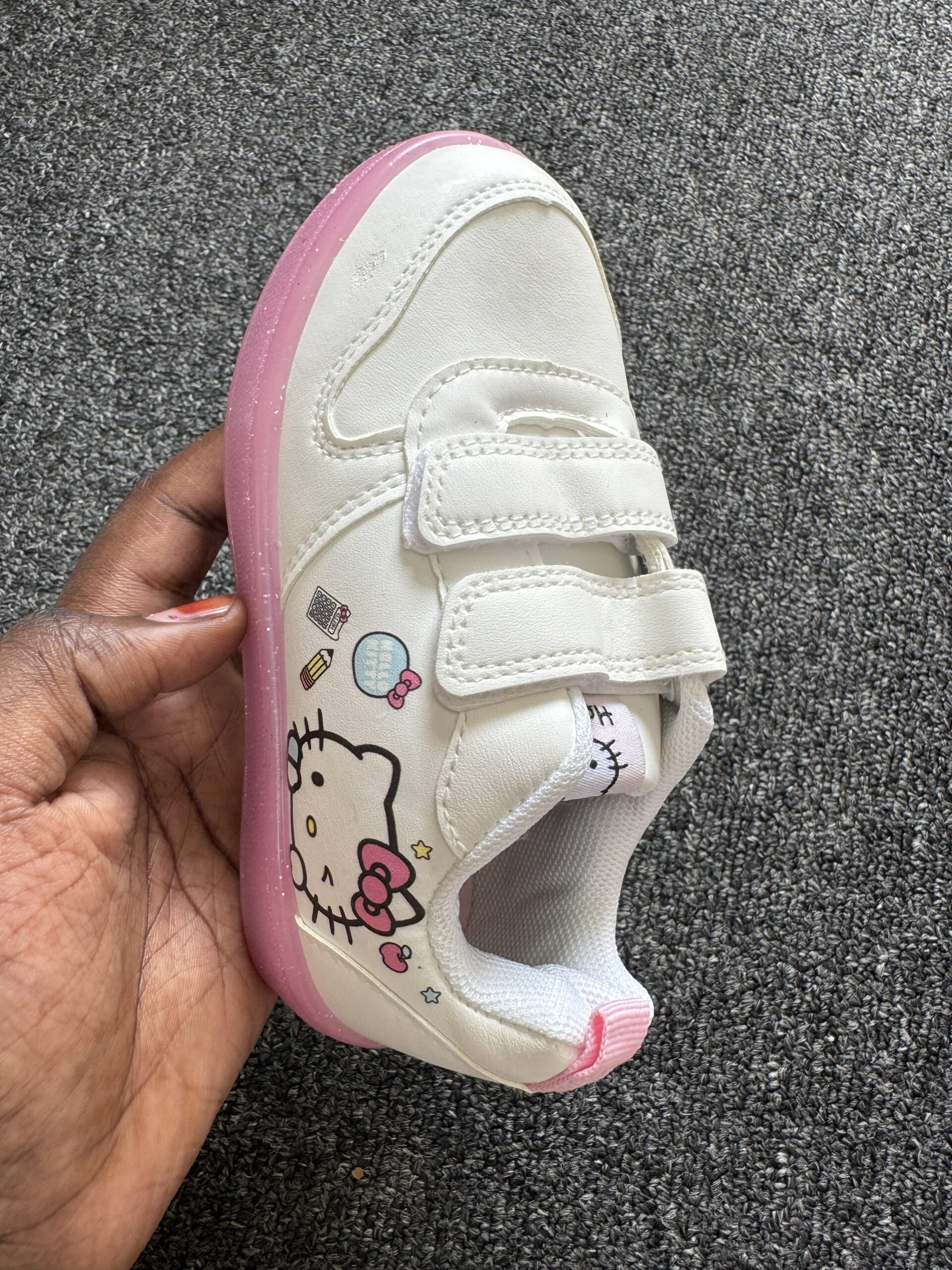 Boutique White & Pink Girls Sneakers