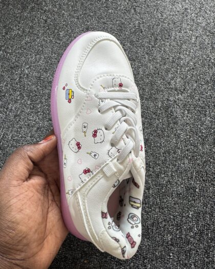 Boutique White & Pink Girls Sneakers