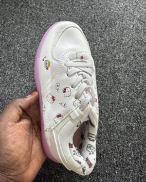 Boutique White & Pink Girls Sneakers