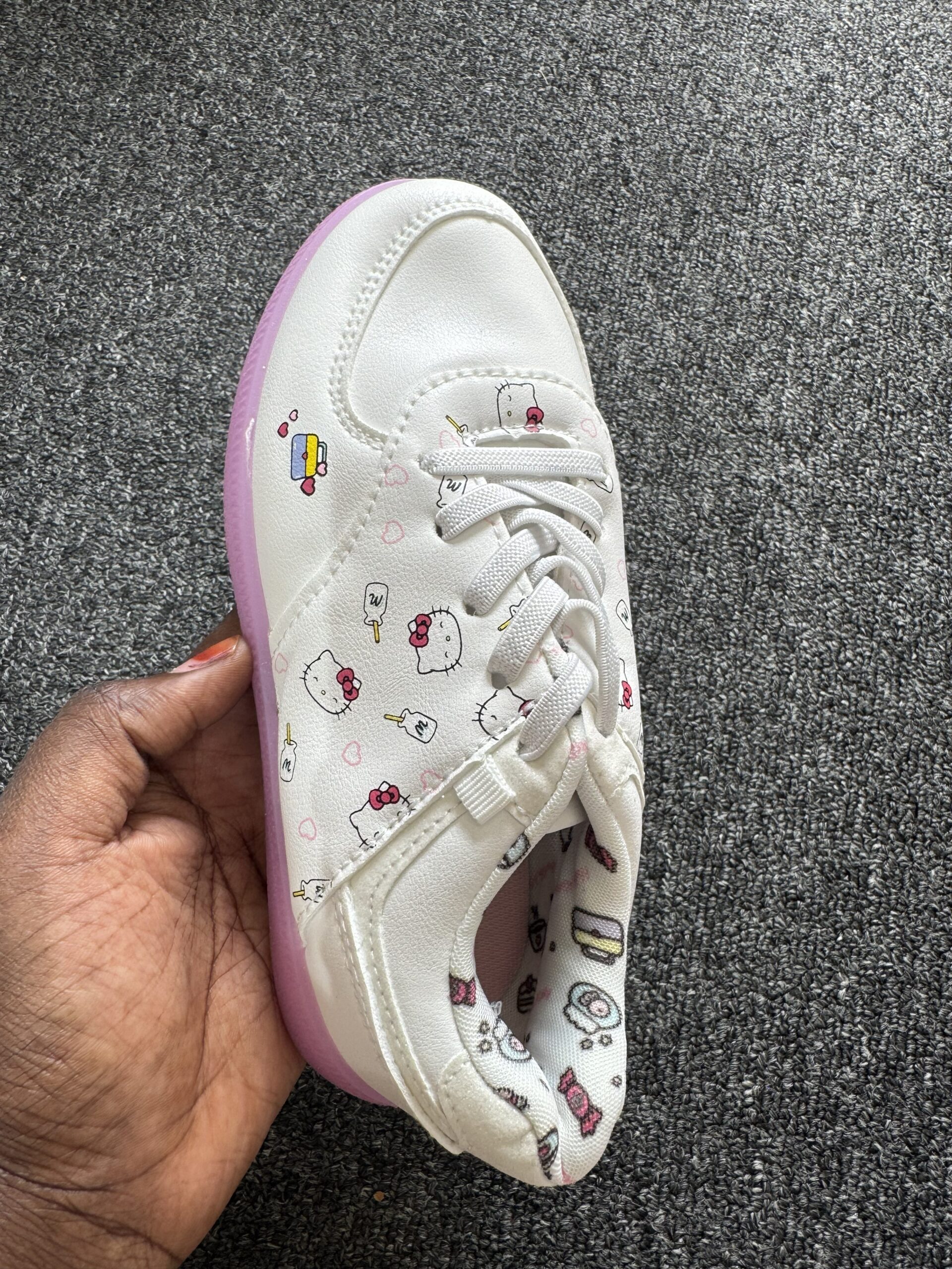 Boutique White & Pink Girls Sneakers