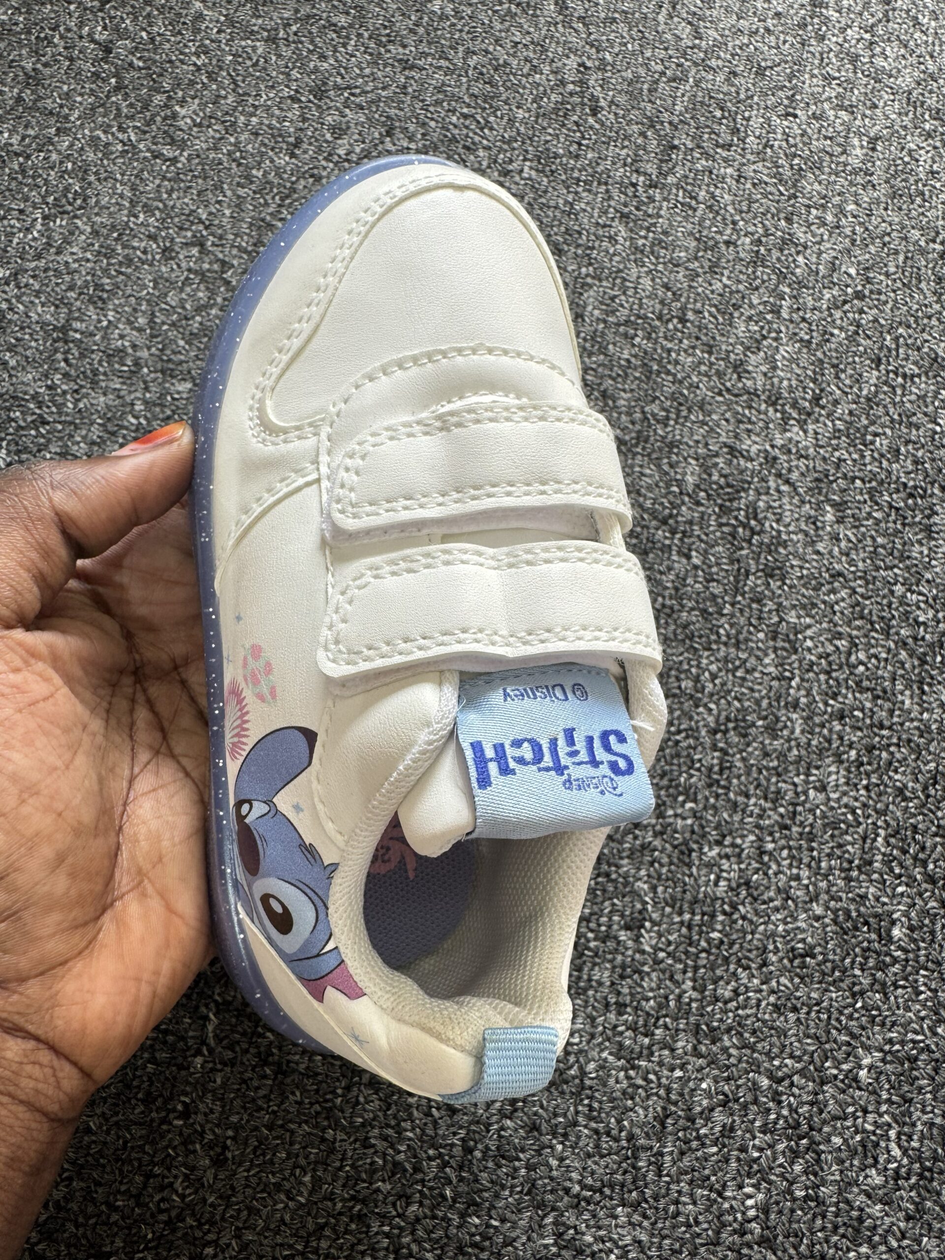 Boutique White & Blue Girls Sneakers