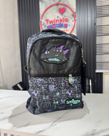 Smiggle Girls Black & Purple Big School Bag