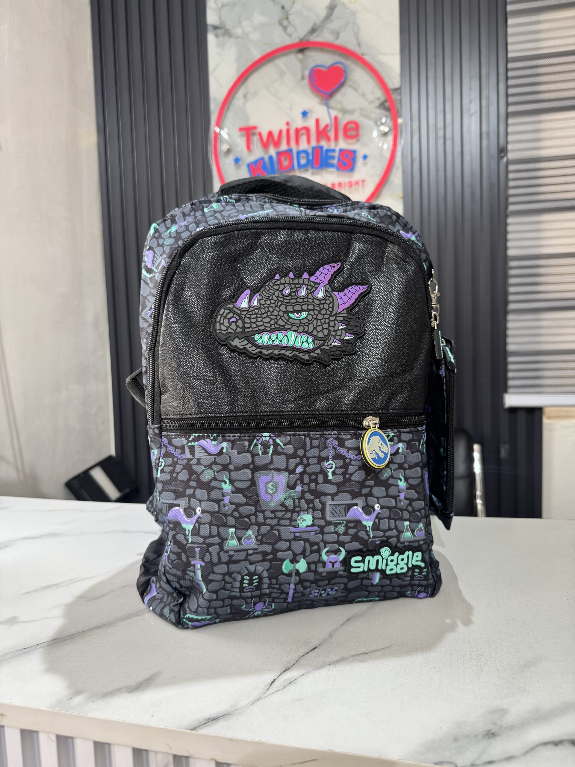 Smiggle Girls Black & Purple Big School Bag