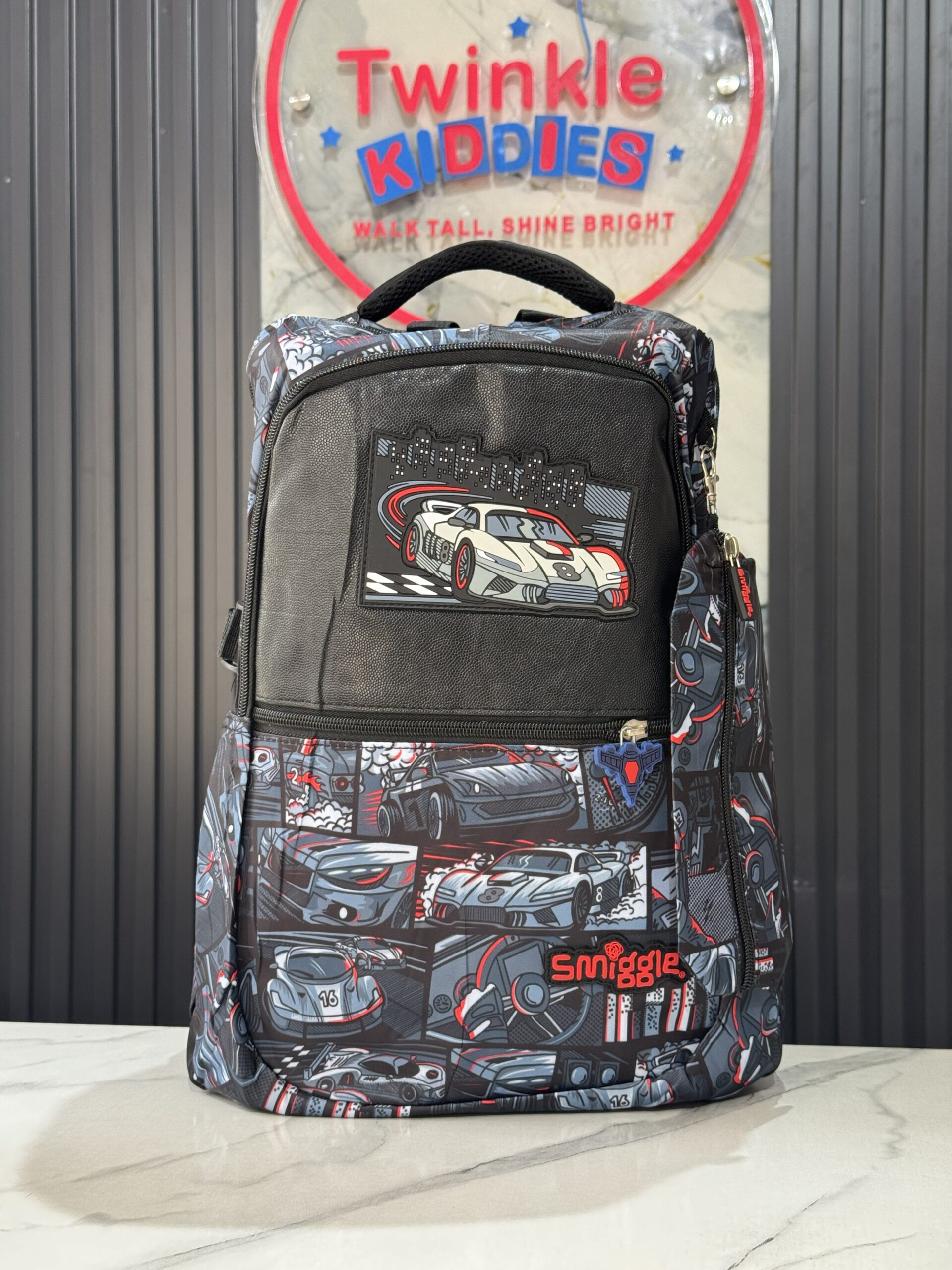 Smiggle Boys Black & Red Big School Bag