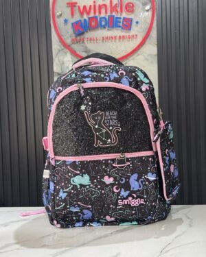 Smiggle Girls Black & Purple Big School Bag