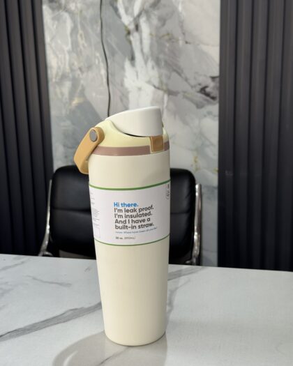 Owala Boys Cream & Brown Stainless Steel Water Bottle
