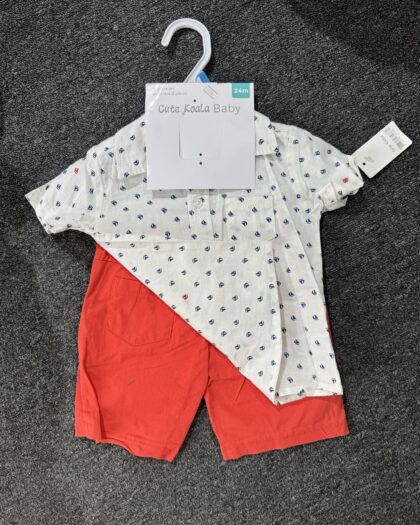 Boys White, Blue & Orange Corporate 2pcs Set