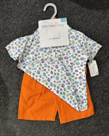 Boys Green, White & Orange Corporate 2pcs Set