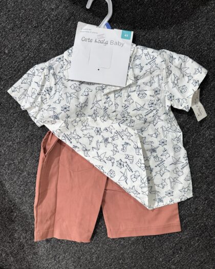 Boys White, Blue & Brown Corporate 2pcs Set