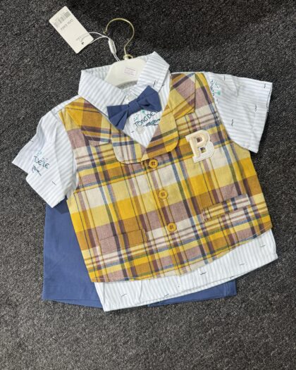 Boys Yellow & White Corporate 2pcs Set