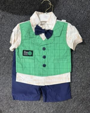 Boys Green & White Corporate 2pcs Set