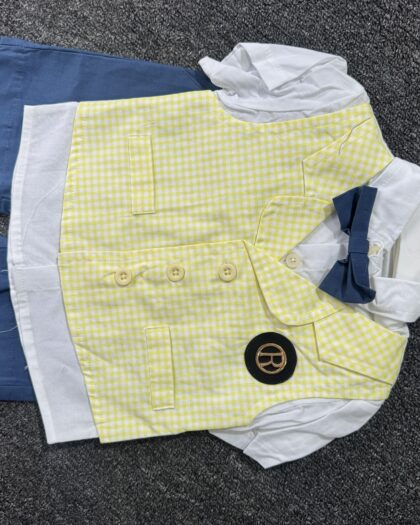 Boys Yellow & White Corporate 2pcs Set