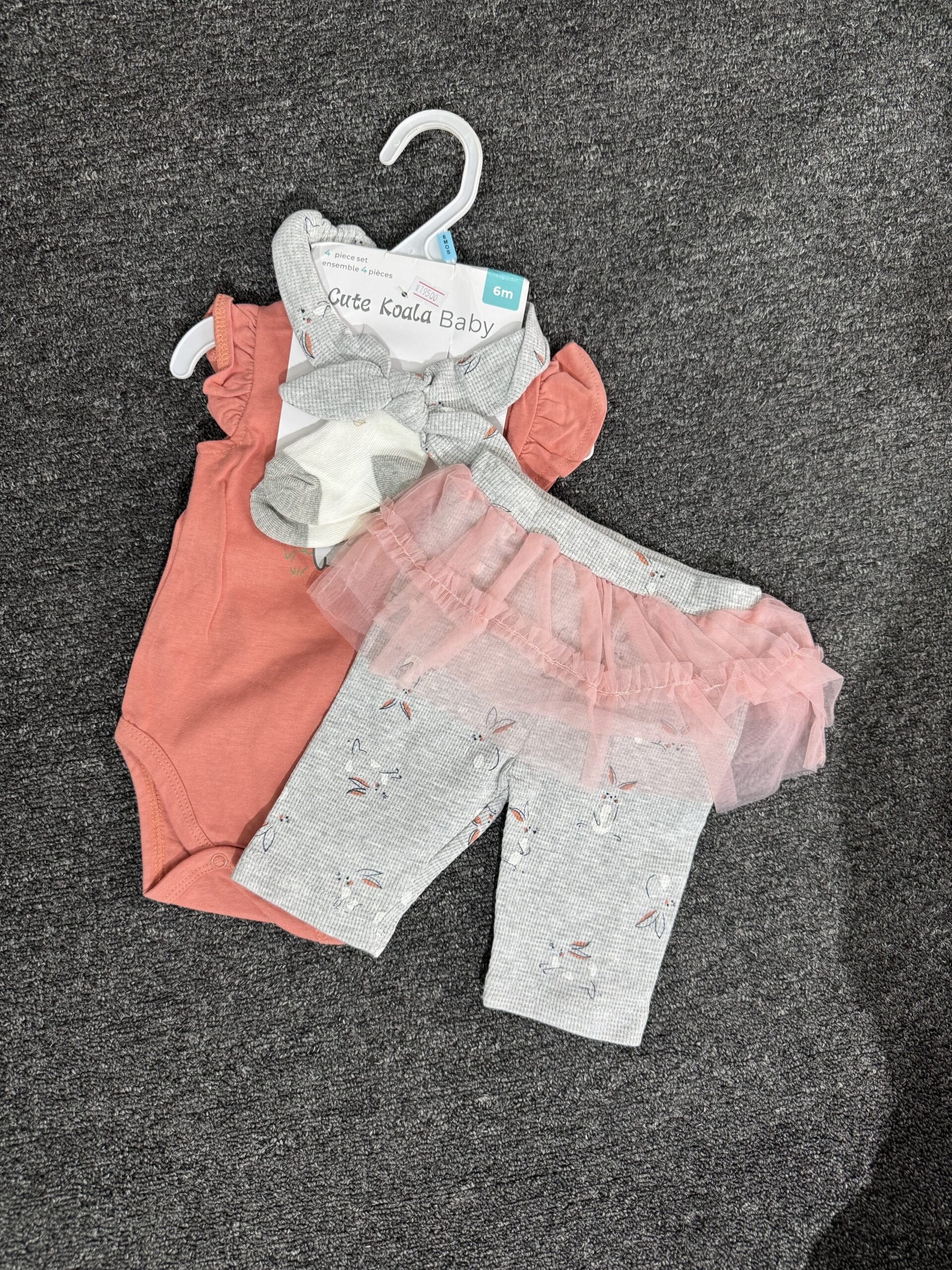 Girls Orange & Ash 3pcs Set