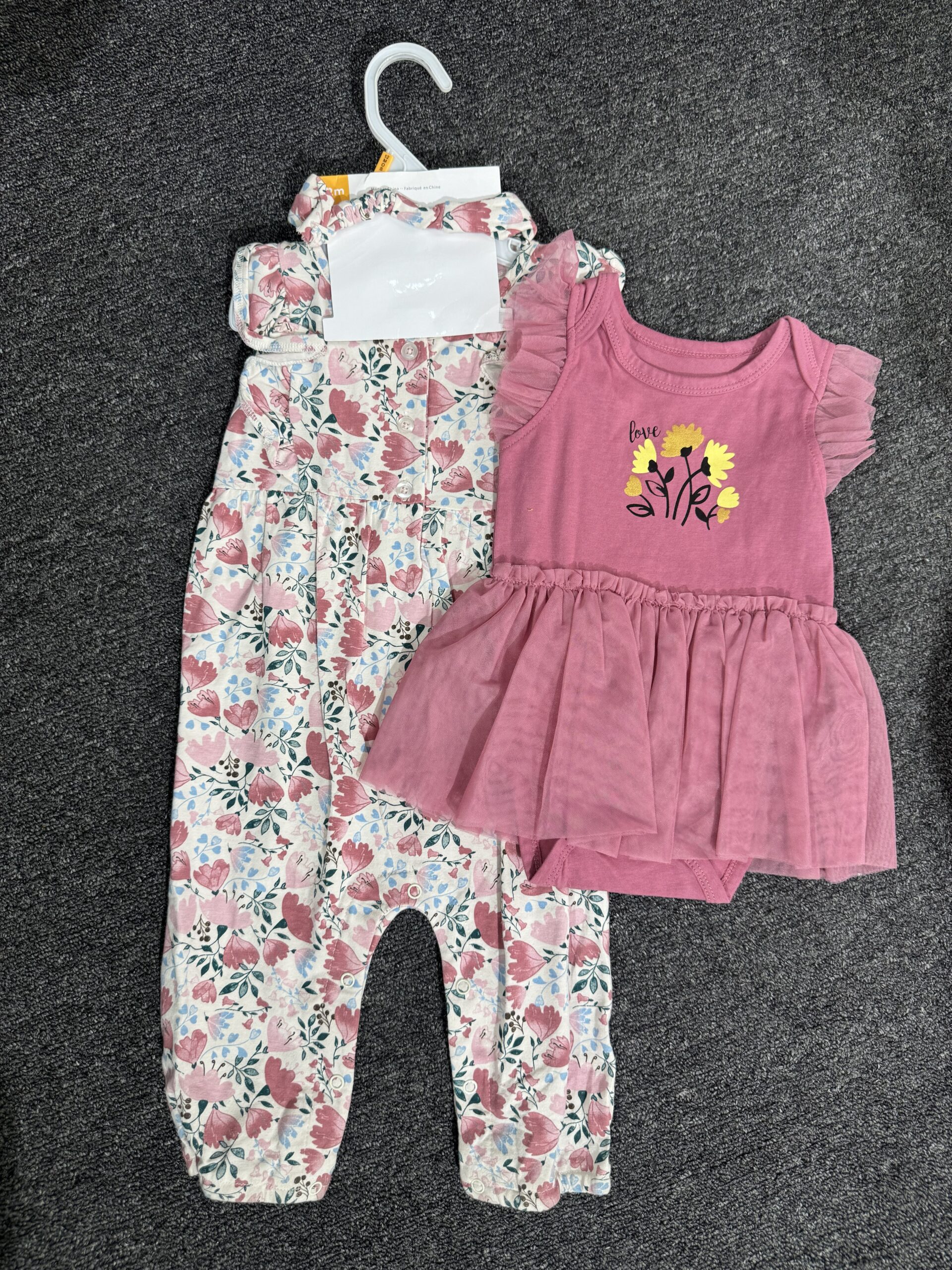 Girls Purple 3pcs Jumpsuit Set