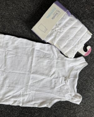 Girls White 5pcs Primark Vest Set