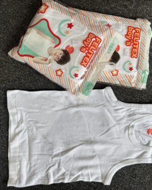 Boys White 3pcs Filitex Vest Set