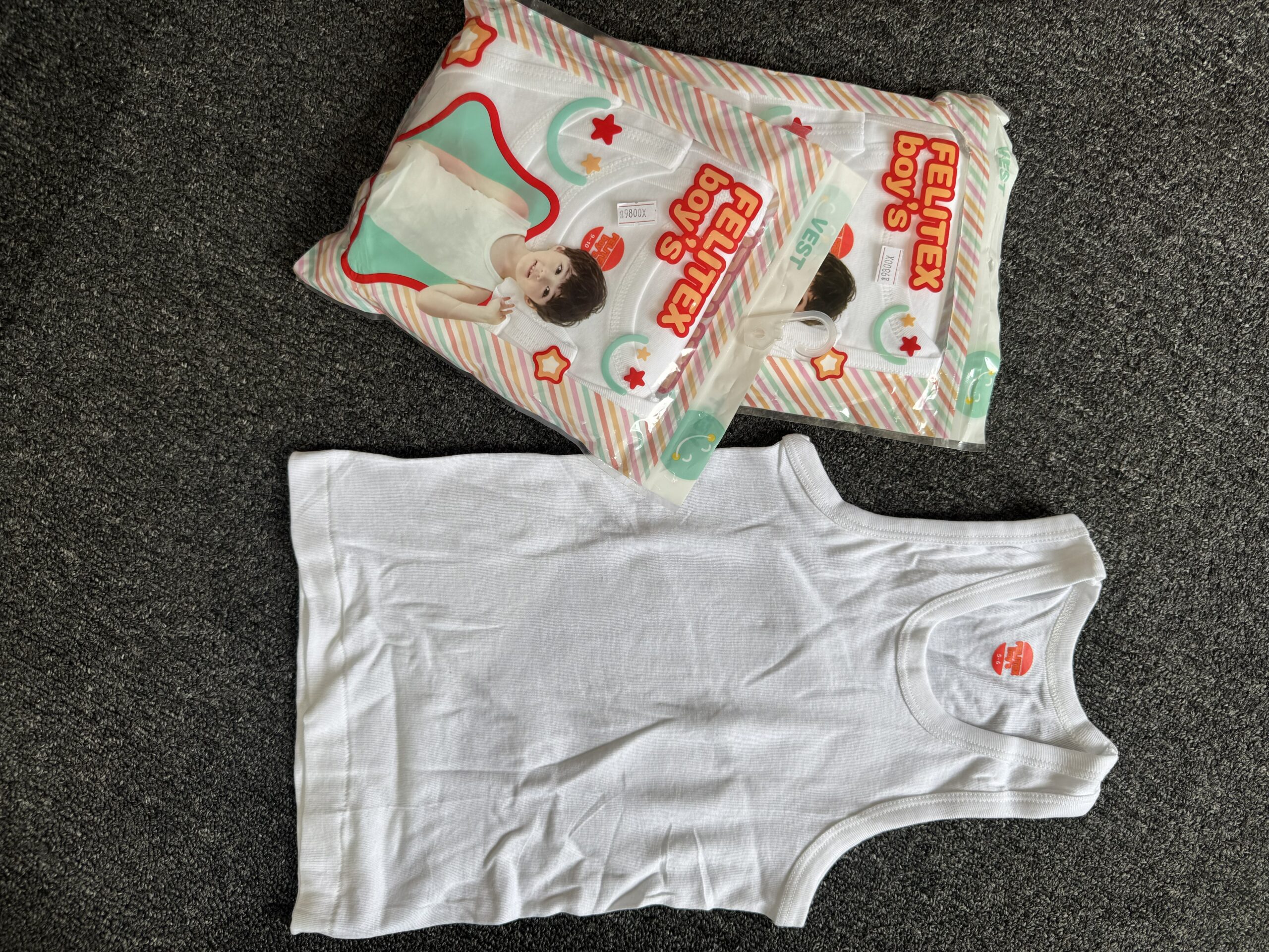 Boys White 3pcs Filitex Vest Set