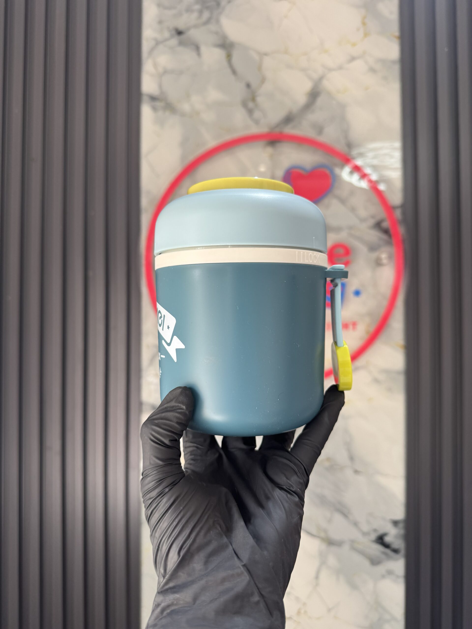 Tedemei Green, Blue & Pink 2-Compartment Stainless Steel Food Flask - Image 3