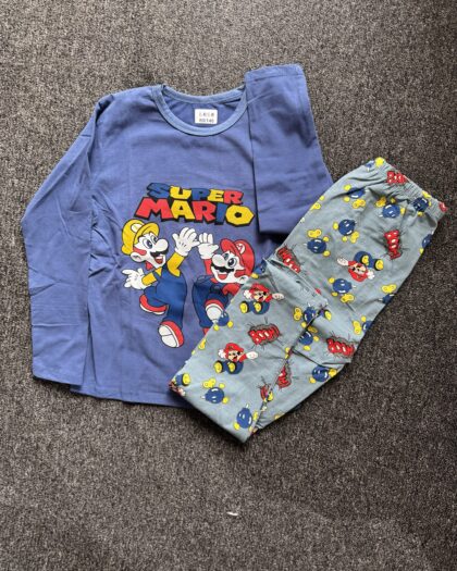 Boys Blue & Red Long Sleeve Nightwear Set