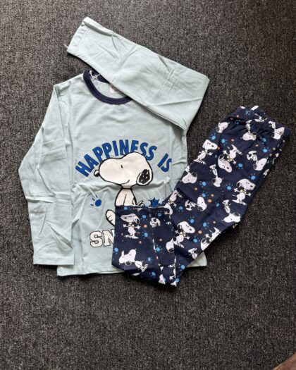 Boys Blue & White Long Sleeve Nightwear Set