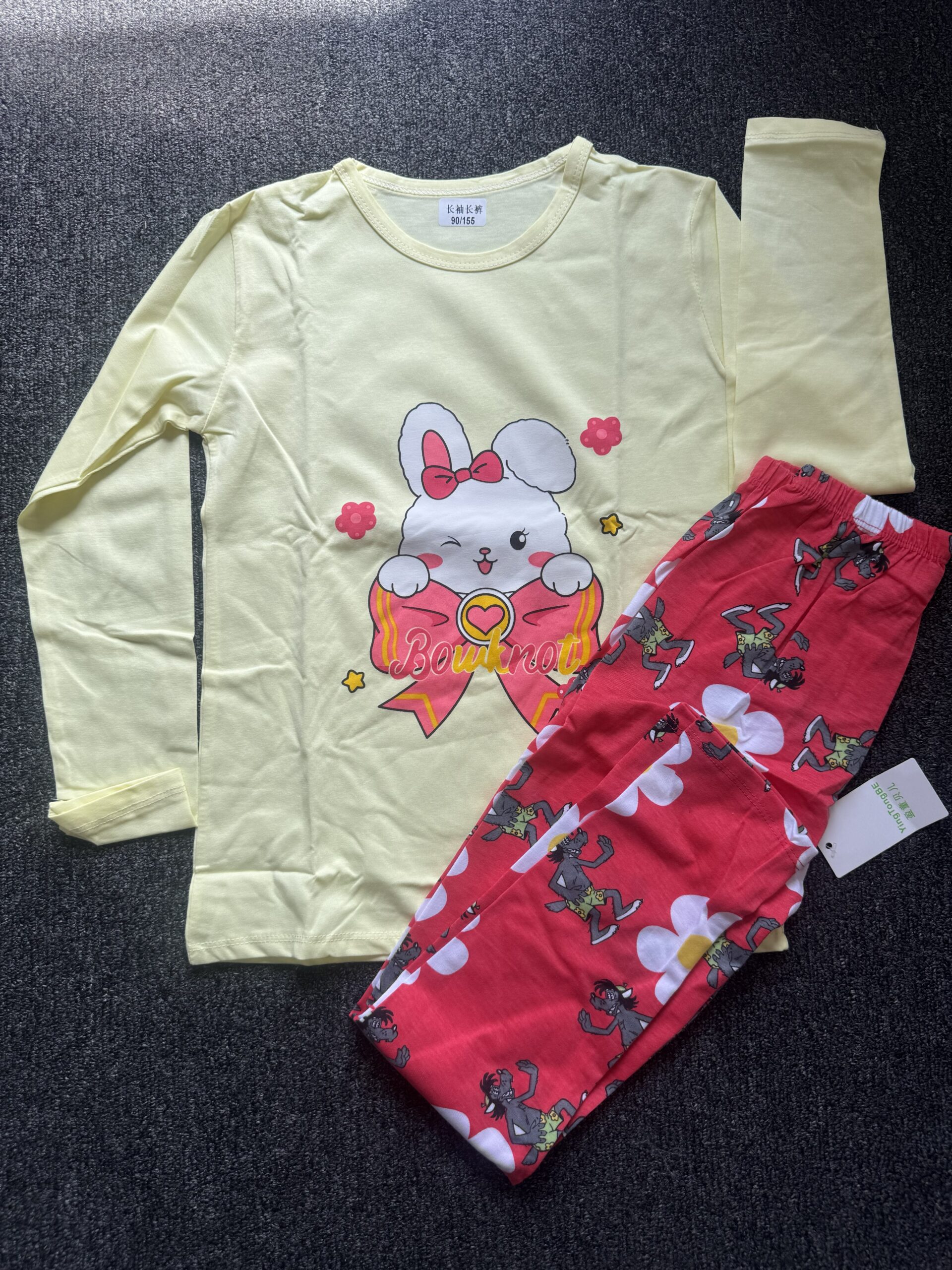 Girls Yellow & Red Long Sleeve Nightwear Set