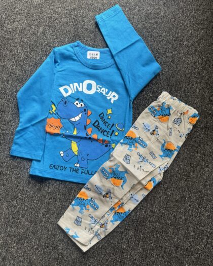 Boys Blue & Ash Long Sleeve Nightwear Set