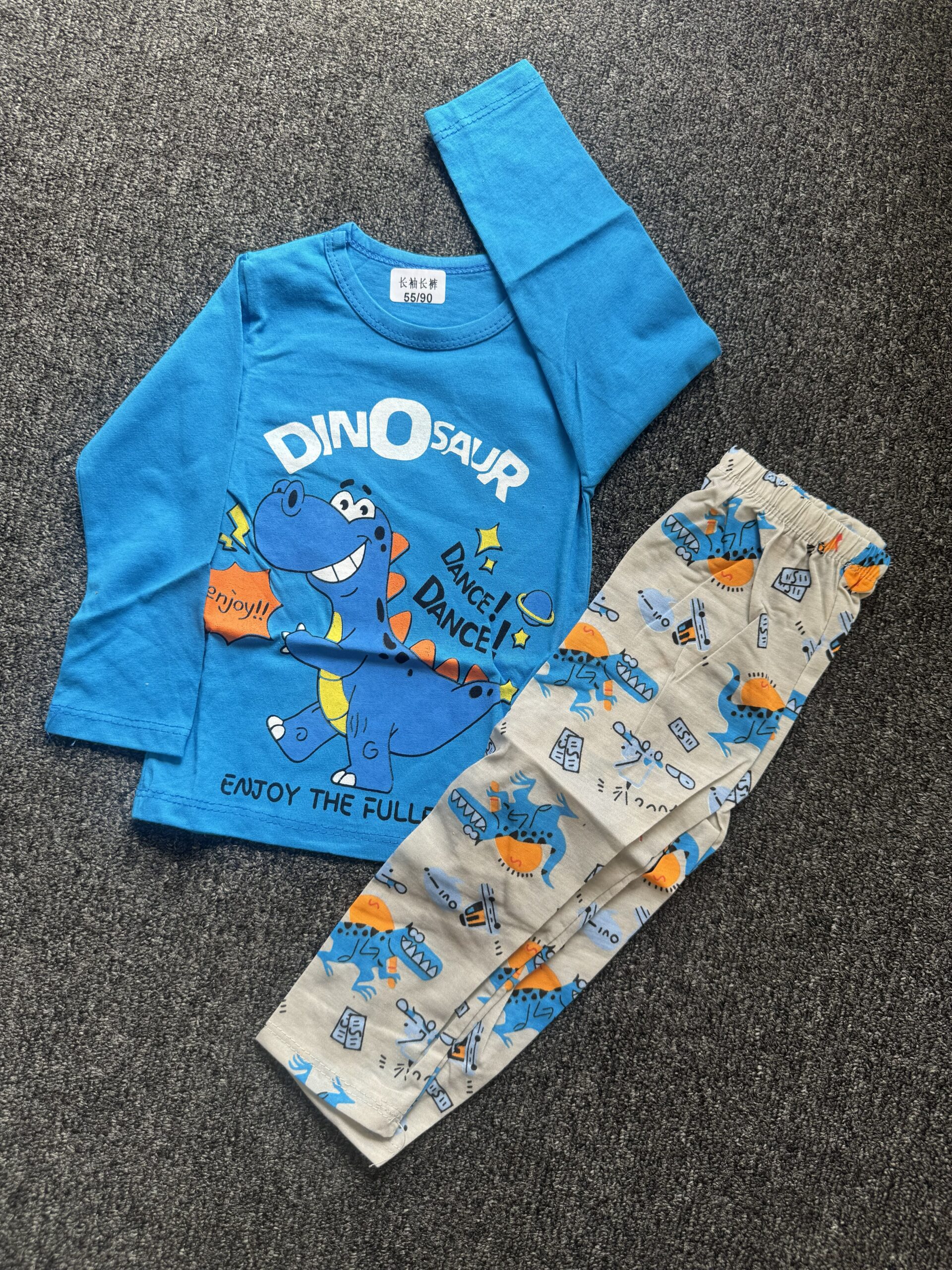 Boys Blue & Ash Long Sleeve Nightwear Set