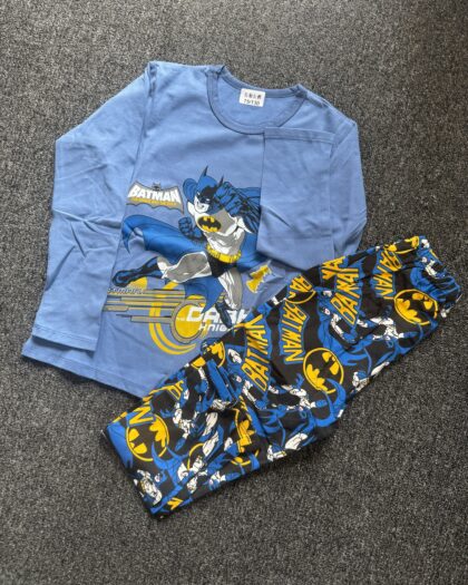 Boys Blue & Black Long Sleeve Nightwear Set