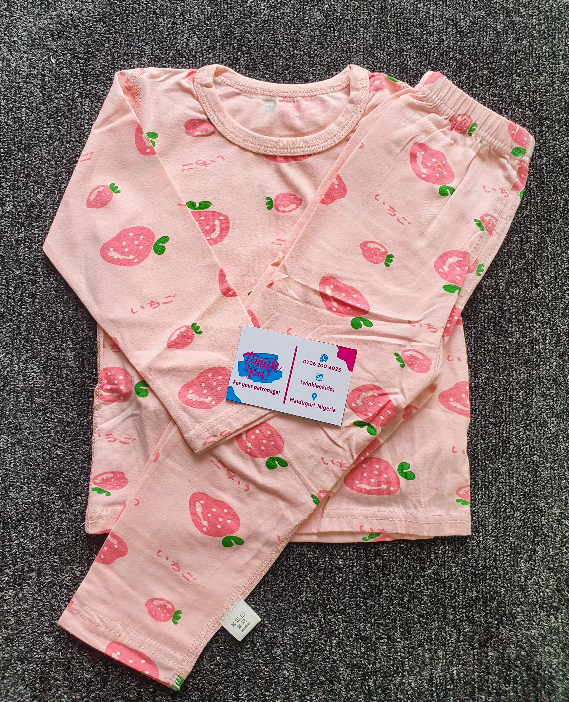 Girls Pink Long Sleeve Nightwear Set